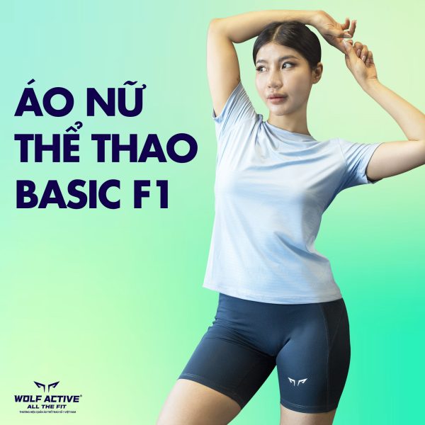 Áo Thể Thao Basic F1 Nữ, Áo Tập Gym, Áo Chạy Bộ Chất Vải Active Max Cao Cấp, Mềm Mịn, Tôn Dáng