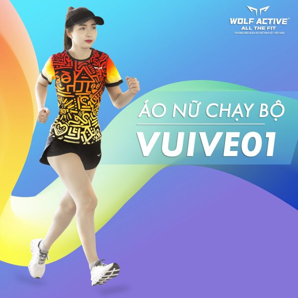 Áo Chạy Bộ Nữ Vui Vẻ 1, Chất Vải Cao Cấp Wolf Active, Nhanh Khô, Co Giãn 4 Chiều, Tôn Dáng