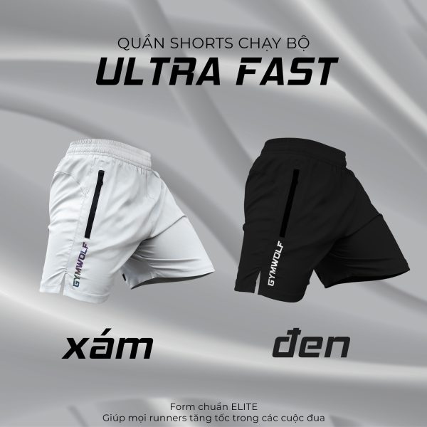 Quần Chạy Bộ Ultra Fast WOLF ACTIVE, Quần Chạy Bộ Nam, Chất Vải Nhẹ, Quick Dry, Thoáng Khí