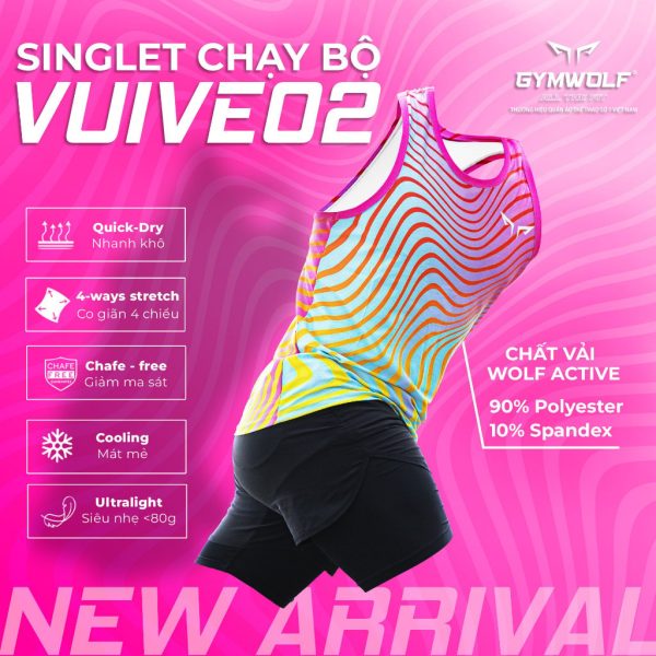 Áo Singlet Chạy Bộ Vui Vẻ 2 Thương Hiệu  Wolf Active, Áo Chạy Bộ Cao Cấp, Quick Dry, Nhanh Khô, Co Giãn 4 Chiều