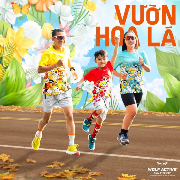 Áo Chạy Bộ Vườn Hoa Lá Cho Cả Gia Đình, Chất Vải Active Max Mềm Mịn, Thấm Hút Mồ Hôi Rất Tốt